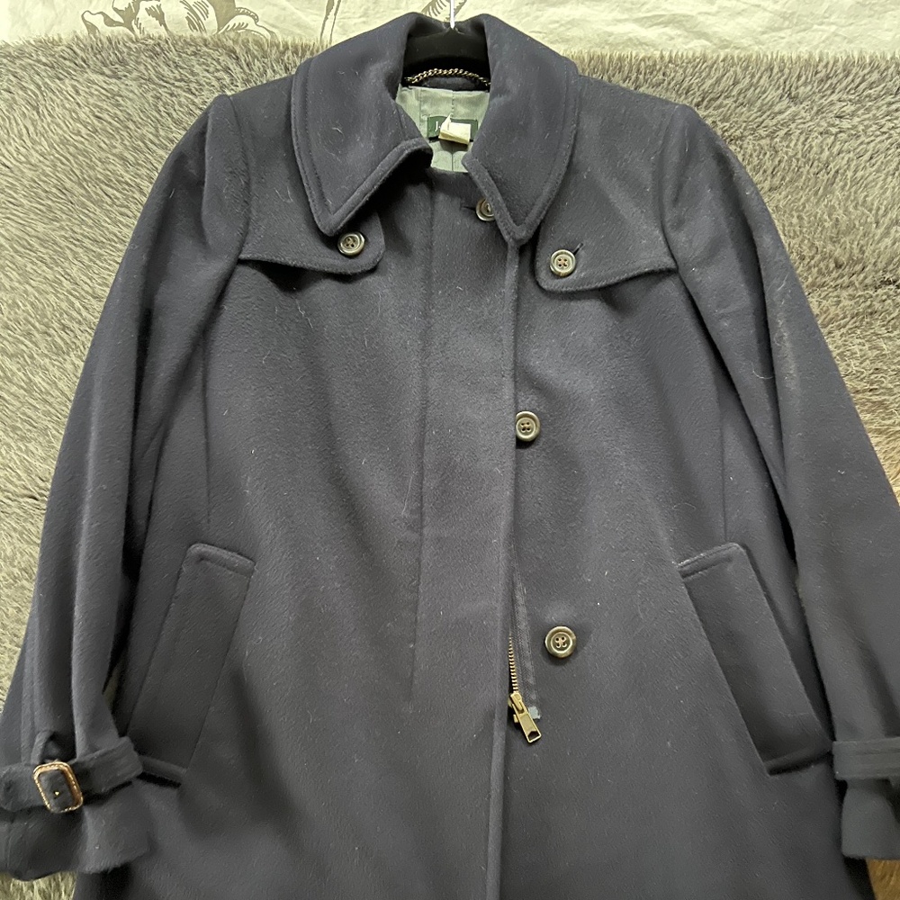 J Crew Navy Driving Coat